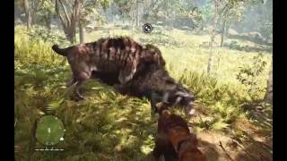 Far Cry Primal  Bloodfang Sabretooth vs Wooly Rhino [upl. by Irollam]