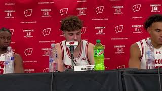 Wisconsin basketballs Max Klesmit reacts to Badgers upset win over No 9 Arizona [upl. by Kenison907]