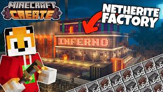 I built an ILLEGAL NETHERITE FARM in Minecraft Create Mod [upl. by Gnourt]