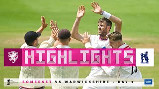 HIGHLIGHTS Somerset vs Warwickshire Day One County Championship [upl. by Tannen]