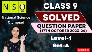 Class 9 NSO 202324 Level 1 Question Paper With Complete Solution  NSO 202323  SETA Paper [upl. by Simonette]