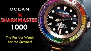 OceanX Sharkmaster 1000 SMS1046 Rainbow Gemstone Dive Watch Review [upl. by Ailic]