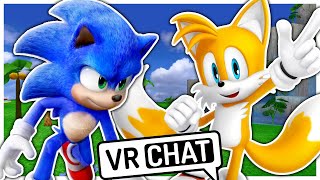 Movie Sonic Meets Modern Tails At The Chao Garden In VRCHAT [upl. by Nibor]