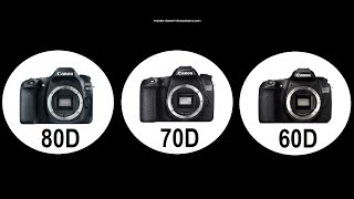 Canon 80D vs 70D vs 60D  differences and similarities [upl. by Gnouc]