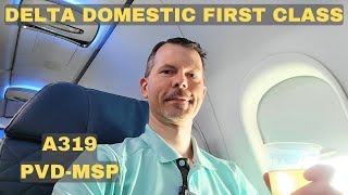 Delta Domestic First Class A319 PVD to MSP [upl. by Evod]