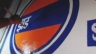 Indane Oil Logo Painting  Painting Art  Wall Painting Trips and Trick  IndianOil logo kaise karen [upl. by Crandell554]