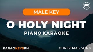 O Holy Night  Christmas Song Male Key  Piano Karaoke [upl. by Jereld707]