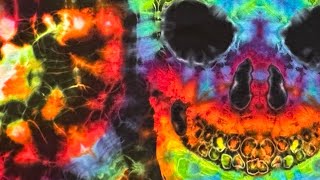 Making a Trippy Rainbow Skull Tie Dye T Shirt [upl. by Esoryram918]