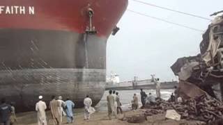 Ship Beaching Ore Carrier MV FAITH Nwmv [upl. by Eelatsyrc]