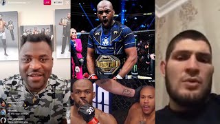 Francis Ngannou amp UFC Champs Reacts to Jon Jones vs Ciryl Gane Fight [upl. by Andris331]