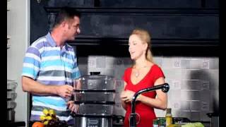 How to use food steamerhow to cook ham fish vegetable with an electric steam cooker [upl. by Demmy]