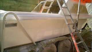 4 Boat Restoration 1973 Fiberform Boat Painting part 4 of 7 [upl. by Anirahs]