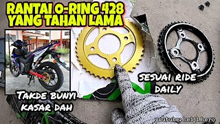 TENSION DENGAN RANTAI KRUK KRAK KALINI TUKAR RANTAI AJI RACING RS150R [upl. by Graces]