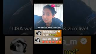 LISA watching jennie amp zico live jennie zico blackpink spot [upl. by Inimod192]