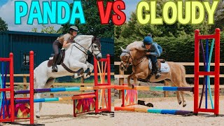 PANDA VS CLOUDY IN A SHOWJUMPING JUMP OFF CHALLENGE [upl. by Naut]