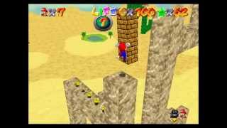 SM64 The Green Stars  Course 8 Scorching Desert [upl. by Nitas]