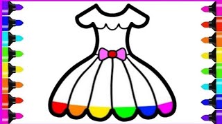 Frock Drawing lesson for kids Easy drawing frock painting and colouring for kids Craftetablekids [upl. by Gunilla]