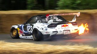 Mad Mike Mazda RX7 FD3S MADBUL 4Rotor 26B Drift Car Pure Sound amp Show at Goodwood FoS 2023 [upl. by Ssirk]