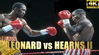 Sugar Ray Leonard vs Thomas Hearns II  Legendary Boxing Fight Rematch  4K Ultra HD [upl. by Rama]