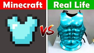 MINECRAFT DIAMOND CHESTPLATE IN REAL LIFE Minecraft vs Real Life animation CHALLENGE [upl. by Eillehs483]