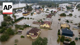 City in northeastern Czech Republic still submerged after severe flooding [upl. by Adranoel193]