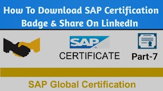 How To Download SAP Certification Badge amp Share On LinkedIn  Clear SAP Exam In Single Attempt [upl. by Jasik]