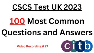 CSCS Test UK  100 New QampA  CSCS Card UK 2023  CITB health and safety Test 2023  CSCS Mock Test [upl. by Tfat]