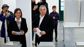 Polls open in Hungarian election as Orban seeks another term [upl. by Nallaf]