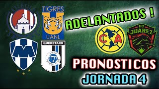 😱💣 PRONOSTICOS JORNADA 4 CLAUSURA 2024 LIGA MX  Quiniela Futbol Mexicano PARTIDOS ADELANTADOS ❌ ✅ [upl. by Gennaro]