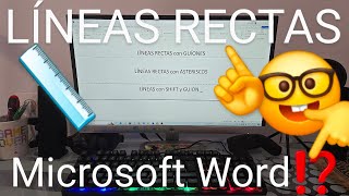 ✍📏 Como HACER LÍNEAS RECTAS LÍNEAS HORIZONTALES en WORD FÁCIL y RÁPIDO [upl. by Tannen]