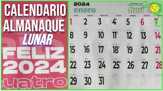 CALENDARIO ALMANAQUE LUNAR ENERO 2024 HD [upl. by Halfon]