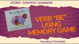 GRAMMAR FOR KIDS  Verb quotBEquot with Memory Game using picture book Foxs Socks [upl. by Asyl]