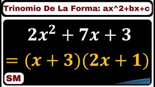 Trinomio De La Forma ax2  bx  c  5 [upl. by Akcir]