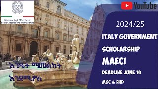 20242025 Italy Government Scholarship MAECI እንዴት ማመልከት እንደሚቻልHow to apply [upl. by Ted768]