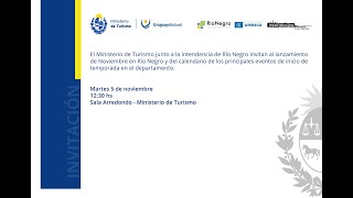 Lanzamiento de quotNoviembre en Río Negroquot y del calendario de eventos de inicio de la temporada [upl. by Myca]