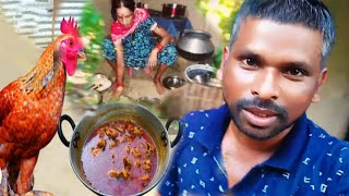 Village Famous RED COUNTRY Chicken Curry Eating with Rice 😋  Village Cooking Review Channel [upl. by Ehgit]