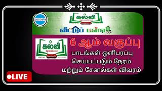 KalviTvOfficial Kalvi Tv Live 6th Std Kalvitholaikatchi Channels ListVasanthTvSathyamTvScvKalvi [upl. by Caty134]