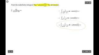 Indefinite Integrals ArcSecant [upl. by Naynek]