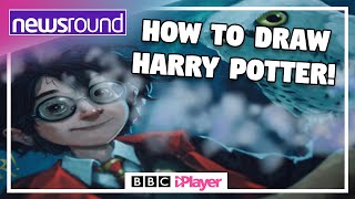 How to draw HARRY POTTER in FIVE STEPS  Newsround  CBBC [upl. by Schild]