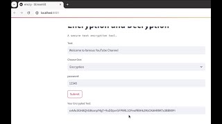 Python Cryptography using Strreamlit App [upl. by Bertina243]