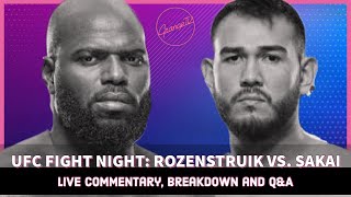 UFC FIGHT NIGHT ROZENSTRUIK VS SAKAI  Live commentary breakdown and QampA [upl. by Anikes637]