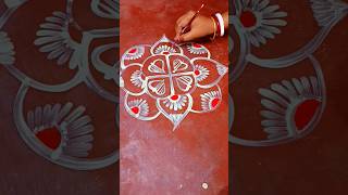 Alpona design 65।। square shape alpona design ।। simple alpona ।।rangoli design ।। radha krisna song [upl. by Fortin]