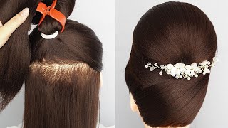 Beautiful Updo Hairstyle Using SMALL Clutcher Hairstyle  Easy BUN Hairstyle For Ladies For Prom [upl. by Egidius975]