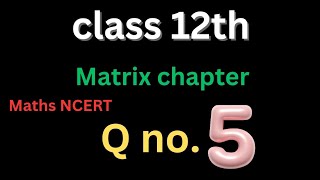 Class Xii Matrix chapter exercise 32 l Q no 5 NCERT maths solutions l IMPORTANT QUESTION l NCERT [upl. by Ferreby706]