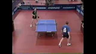 JO Waldner EMBARRASSING BLOCK against Timo Boll [upl. by Cilka752]