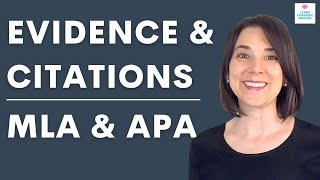 How to Do EVIDENCE amp CITATIONS in Essays  InText Citations MLA amp APA [upl. by Sivrup]