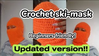 How to crochet ski mask beginners friendly tutorial  updated version [upl. by Yarazed]