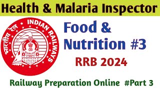 Health and Malaria Inspector Food and Nutrition RRB 2024 Health sanitary inspector Preparation [upl. by Salazar892]