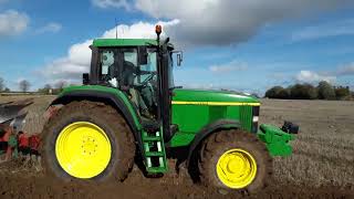 22 year old John Deere 6810ploughing in suffolk [upl. by Tuchman352]