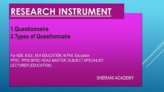 Research Instrument Questionnaire in UrduHindi [upl. by Dew72]